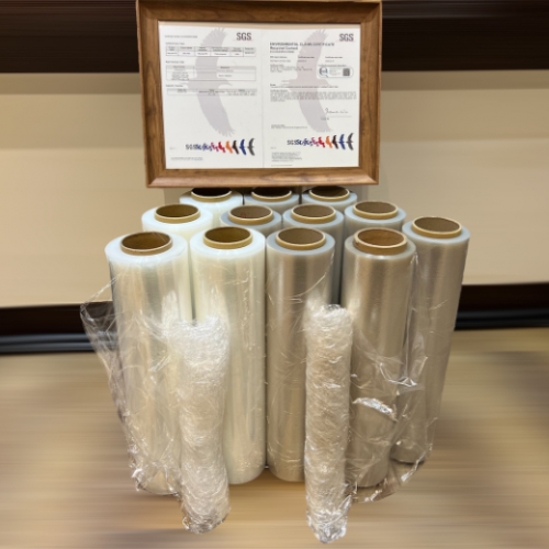 溫晟塑膠為運輸包裹打造永生的嫁衣,推出 100% 消費後再生 (PCR) PE 纏繞膠膜,通過 SGS 再生含量驗證及綠色標章。